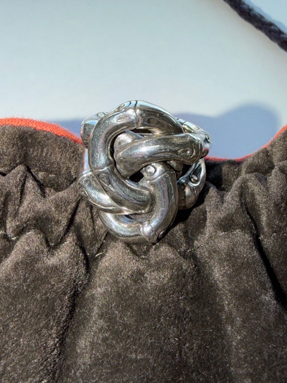 John Hardy Silver Bamboo Knot Ring - Sterling Silver